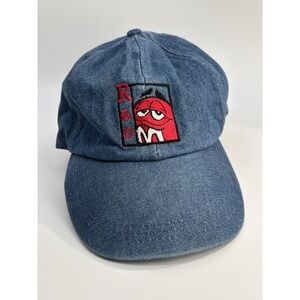 Vintage Las Vegas M&M World Denim Hat W/ Red M&M Mars Baseball Cap